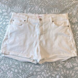 Hudson Asha White Mid Rise‎ Jean Shorts Size 32